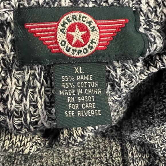 Vintage - American Outpost Heather Gray Chunky Knit Crewneck Sweater - Picture 5 of 8